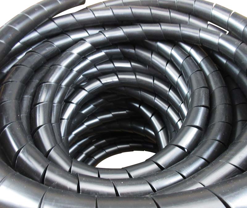 ICO-Rally SWP-1 Black 1.00" OD x 0.100" Wall Polyethylene Spiral Wrap Tubing
