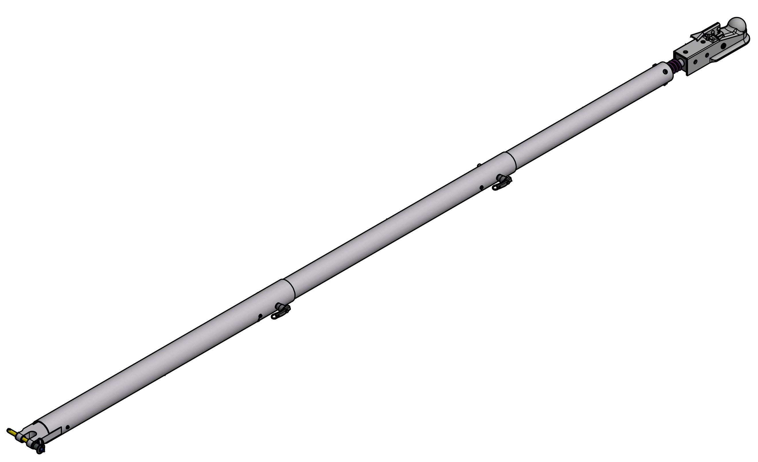 Brackett RL-PIL1CA Yellow Aluminum 10' GTOW 15,000 lb Capacity Pilatus PC-12/PC-24 Carry Along Towbar with 2" Shock Ball Hitch