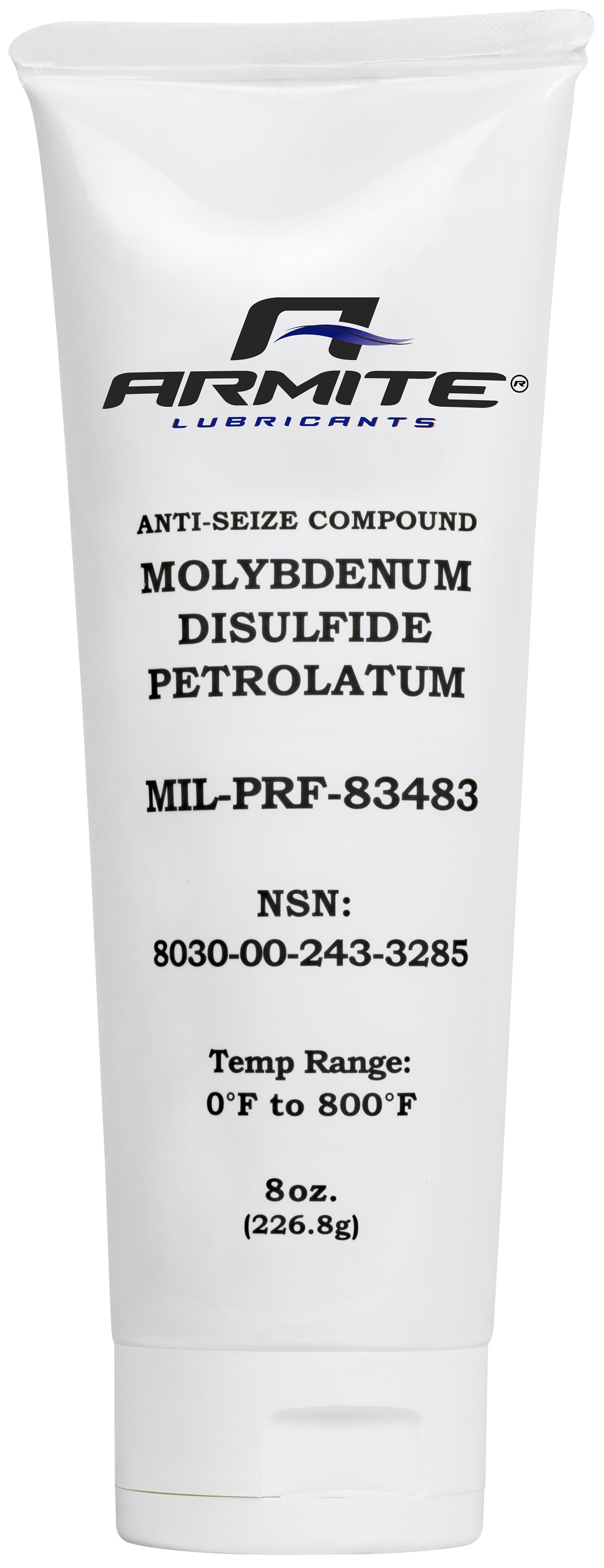 Military Specification MIL-PRF-83483E Gray Molybdenum Disulfide Petrolatum Anti-Seize Compound - 8 oz Tube