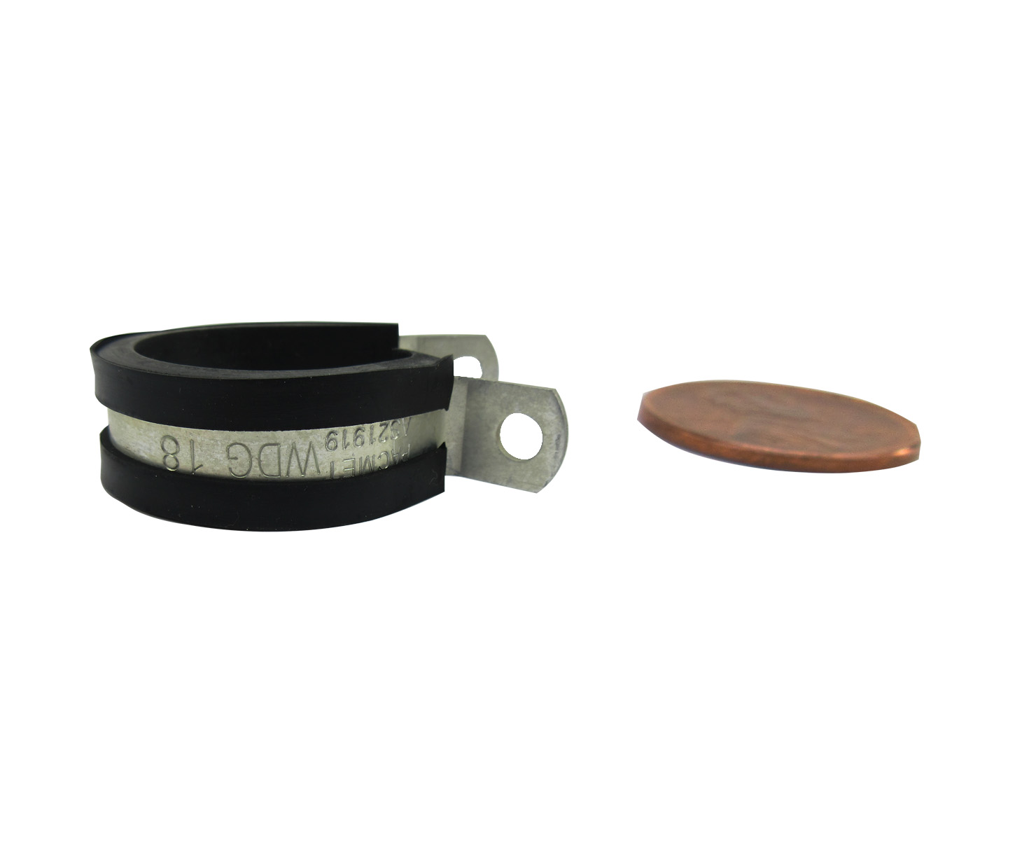 SAE Aerospace Standard AS21919WDG18 Aluminum Band Wedge Chloroprene Cushioned Clamp