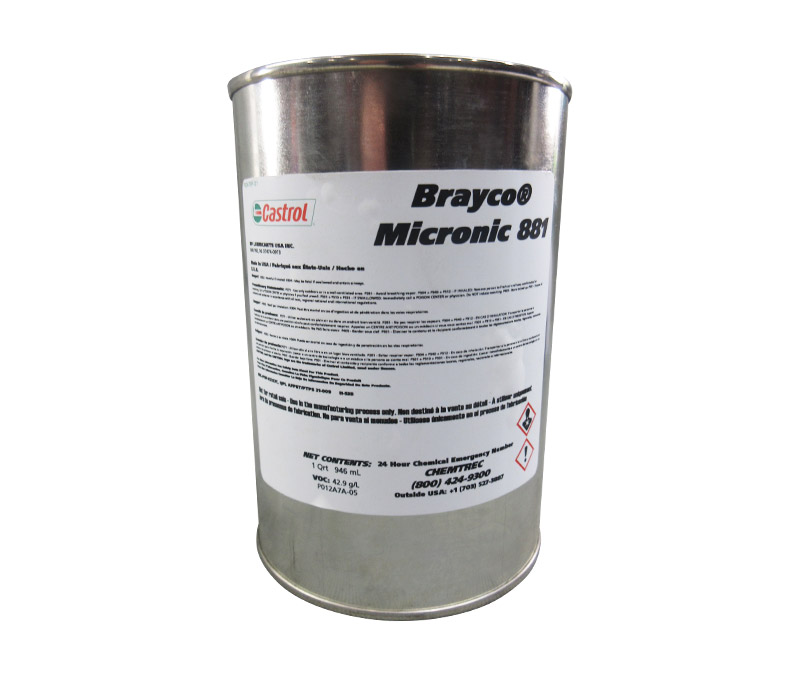 Castrol® Brayco™ Micronic 881 MIL-PRF-87257B Spec Full Synthetic ISO-7 Hydraulic Fluid - Quart Can