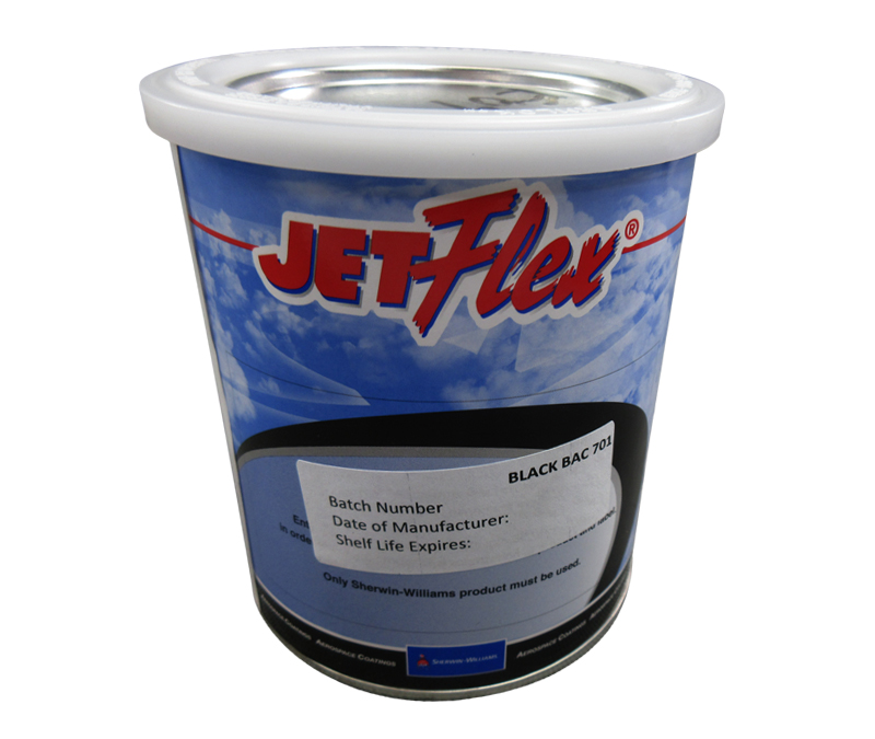 JETFlex® E09991 Flat BAC701 Black Water Reducible Polyurethane Aircraft Interior Finish Coating - 7/8 Quart Can