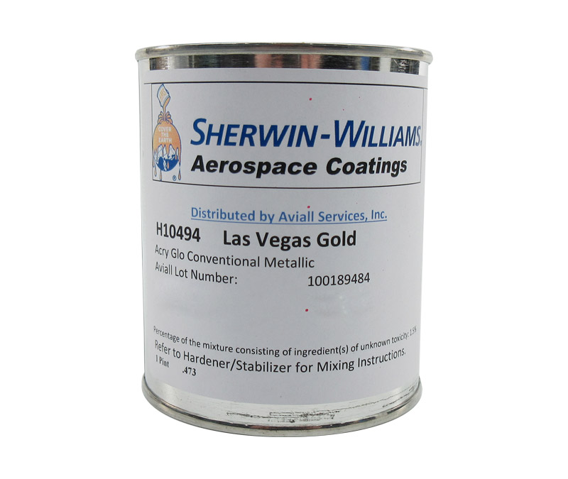 Sherwin-Williams H10494 ACRY GLO Conventional Metallic Las Vegas Gold Acrylic Urethane Paint - 3/4 Pint