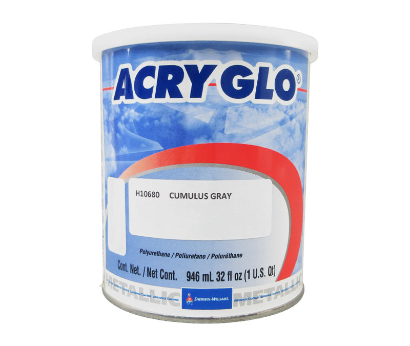 Sherwin-Williams H10680 ACRY GLO Conventional Metallic Cumulus Gray Acrylic Urethane Paint - 3/4 Quart