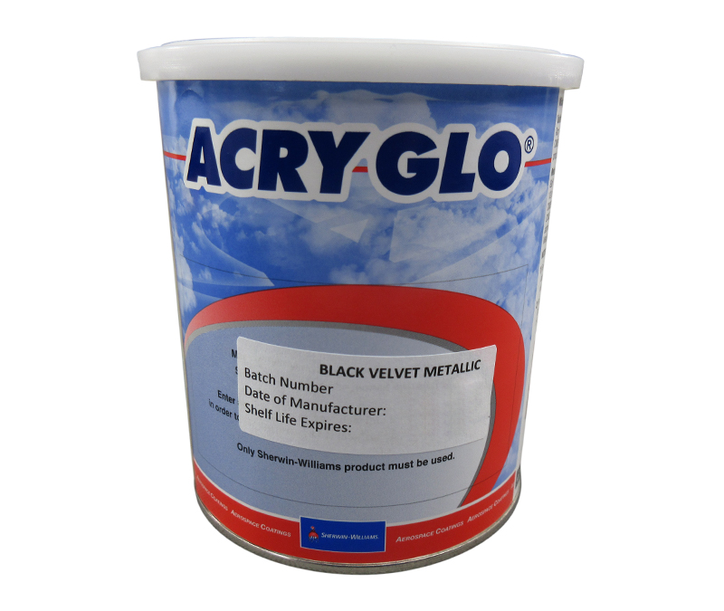 Sherwin-Williams H10684 ACRY GLO Conventional Metallic Black Velvet Acrylic Urethane Paint - 3/4 Quart