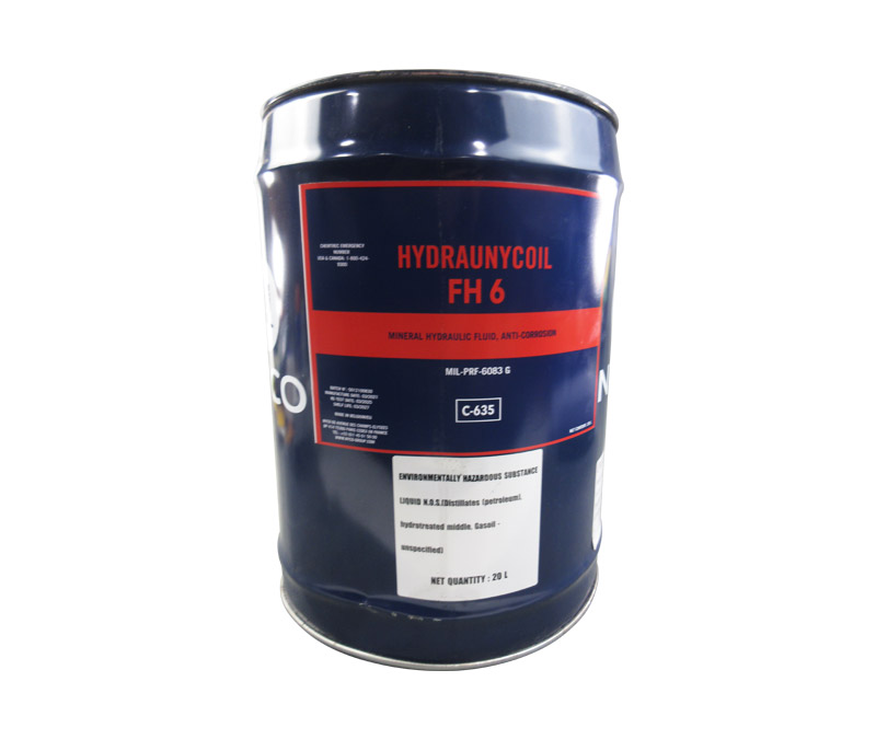 NYCO HYDRAUNYCOIL FH 6 Petroleum-Based Hydraulic Fluid MIL-PRF-6083G Spec - 20 Liter Pail
