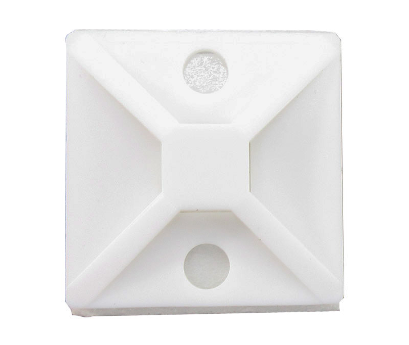HellermannTyton MB4A10H4 White 1.12" x 1.12" Adhesive Base Cable Tie Mount - 500/Pack