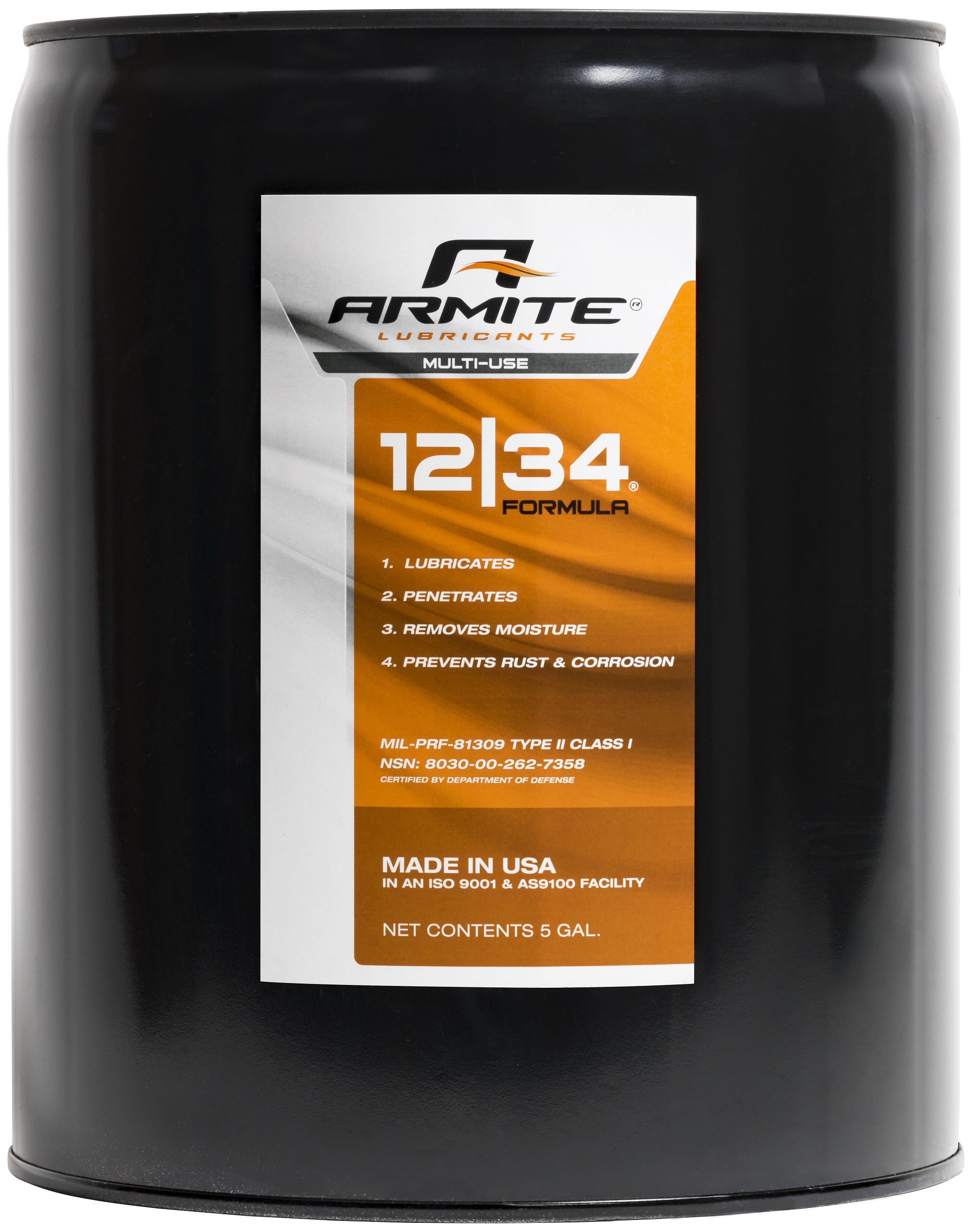 Military Specification MIL-PRF-81309H TYII CLI Amber 12|34 Miracle Formula Corrosion Preventive Compound - 5 Gallon Pail
