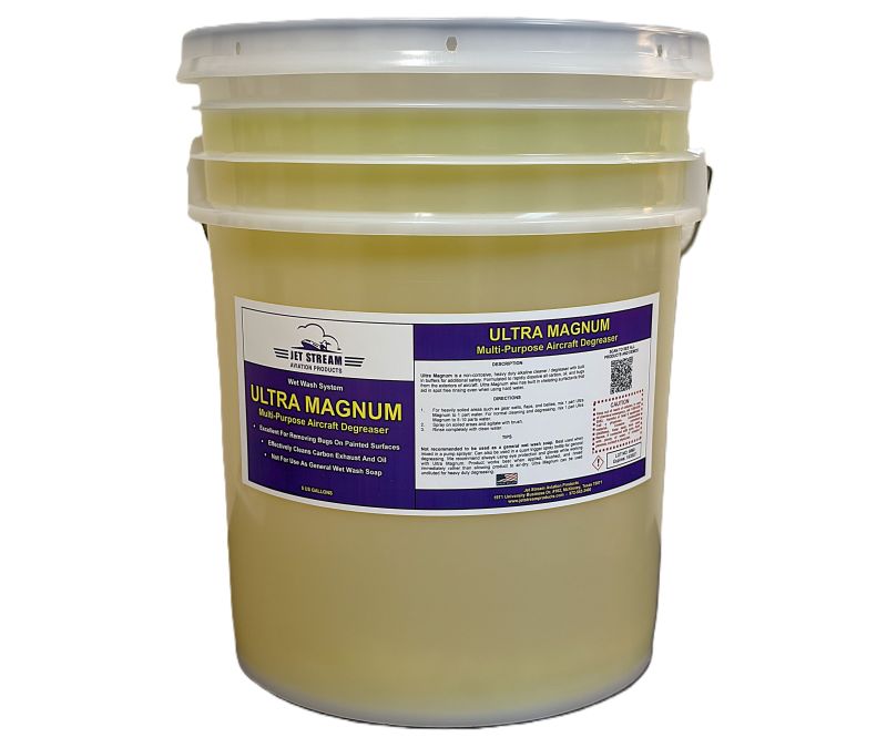 JET STREAM® UMG5 ULTRA MAGNUM™ Yellow Concentrate Aircraft Carbon Soot Cleaner & Degreaser - 5 Gallon Pail