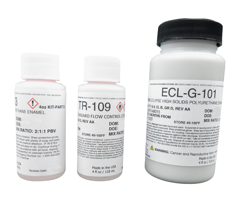 AkzoNobel Eclipse® ECL-G-101/PC-233/TR-109 Gray BAC707 BMS10-60 Tp. I & II Cl. B Gr. D Spec Polyurethane Enamel Topcoat - 4 oz Touch Up Kit - 128/Case