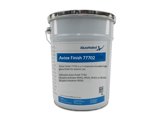 AkzoNobel Aviox® Finish 77702 BAC7067/M8001 (000100) White Polyurethane Topcoat - 5 Liter Tin