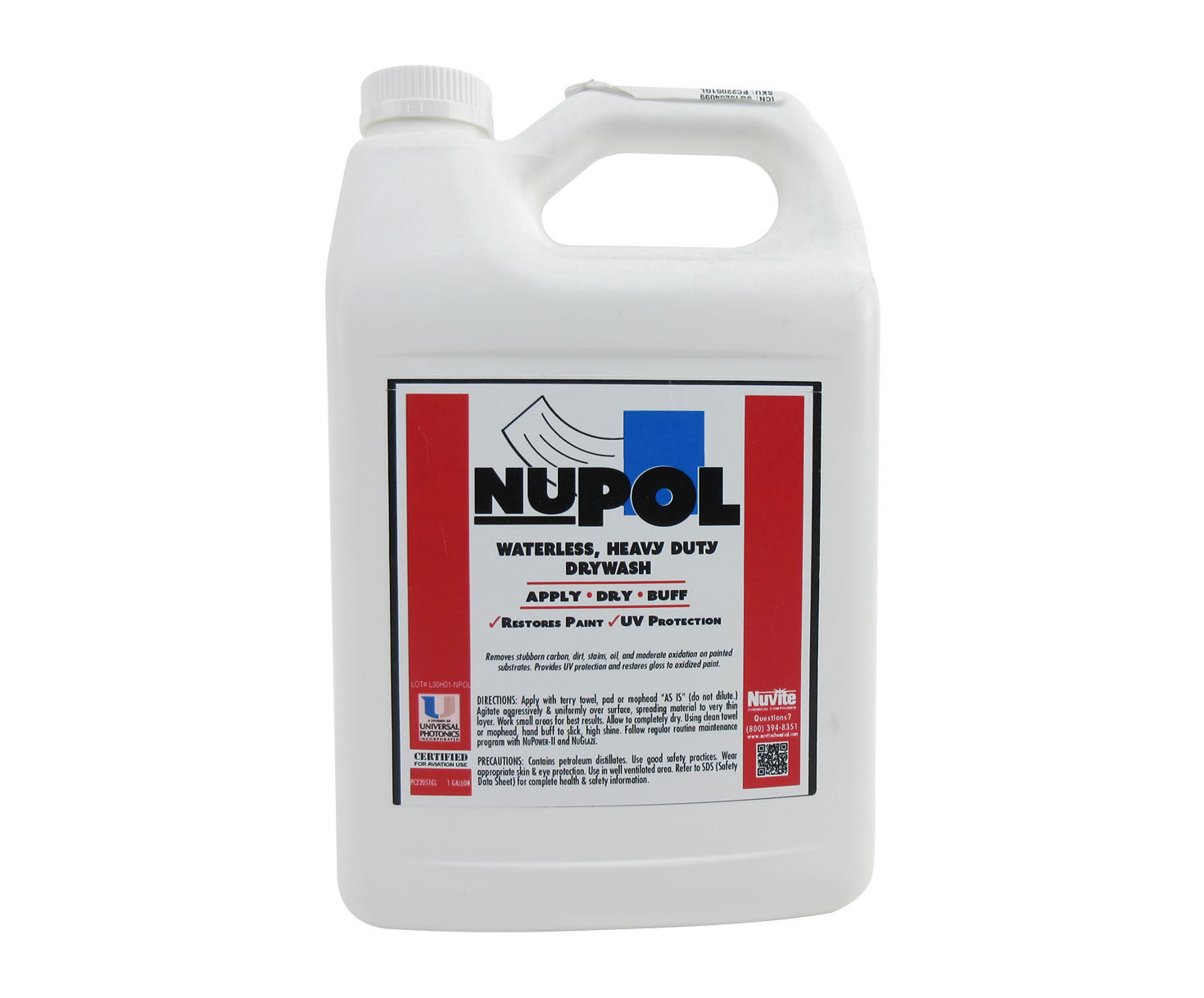 Nuvite® NuPol® Heavy-Duty Drywash/Polish Cleaner with U/V Protectant - Gallon Jug