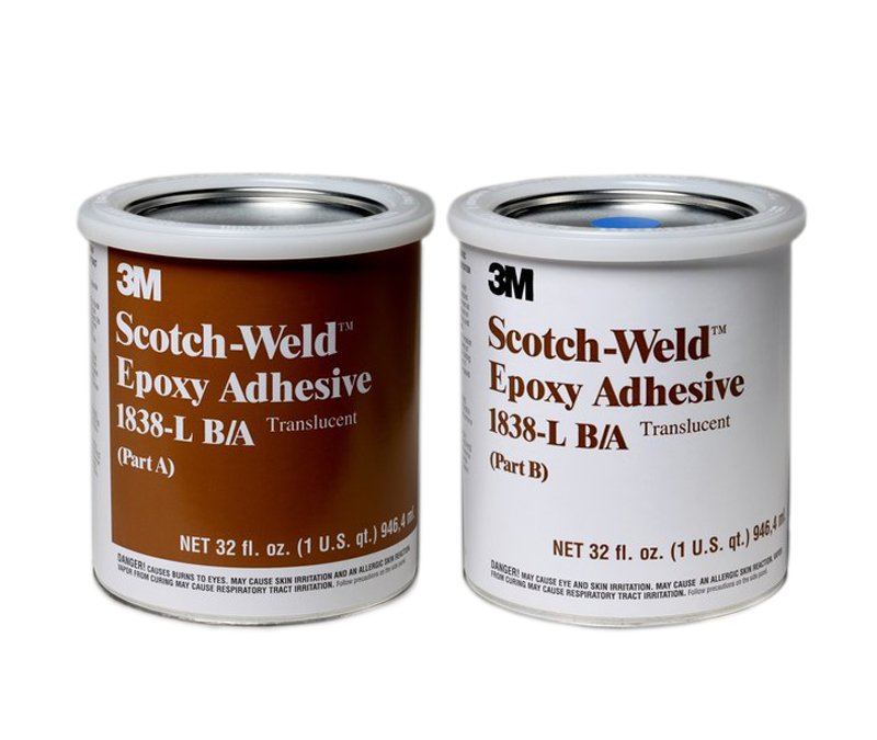 3M™ 021200-22646 Scotch-Weld™ Translucent 1838L B/A Epoxy Adhesive - Quart Kit - 6/Case