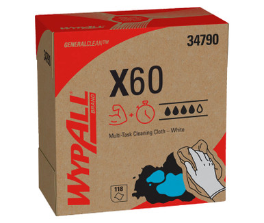 WypAll 34790 GeneralClean X60 White 8.34 x 16.8