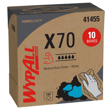 WypAll 41455 PowerClean X70 White Flat Sheets 8.34