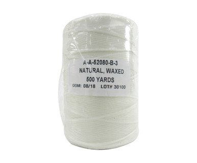 Military Specification A-A-52080-B-3 Natural Nylon/Waxed Finish Tape,  Lacing & Tying Cord - 500 Yard Spool