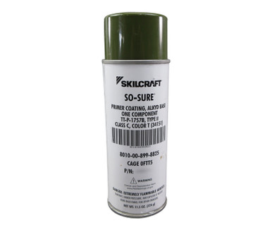 Skilcraft® 0084-348 SO SURE® FS 34151 Flat Green TT-P-1757, Type 2 Spec  Alkyd One Component Primer Coating - 11.5 oz Aerosol Can