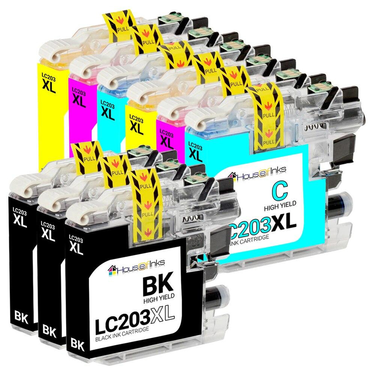 Brother MFC-J5720DW High Yield C/M/Y Ink Cartridge 3-Pack (Includes OEM#  LC203C, LC203M, LC203Y) (3 x 550 Yield)