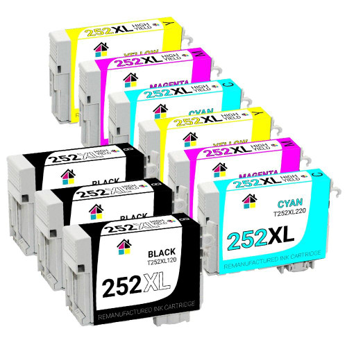 HouseOfInks Remanufactured Ink Cartridge Replacement for Epson T252XL HY 9PK - 3B/2CMY EPSON_T252XL-9PK