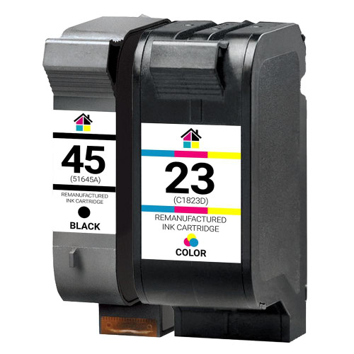 HouseOfInks Remanufactured Ink Cartridge Replacement for HP 45 and 23 2PK - 1B/1C HP_1-45_1-23-2PK