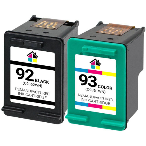 HouseOfInks Remanufactured Ink Cartridge Replacement for HP 92 and 93 2PK - 1B/1C HP_1-92_1-93-2PK