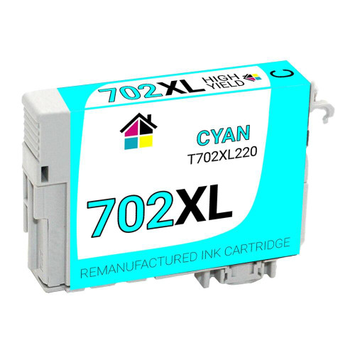 HouseOfInks Remanufactured Ink Cartridge Replacement for Epson 702XL T702XL220 Cyan EPSON_T702XL-C