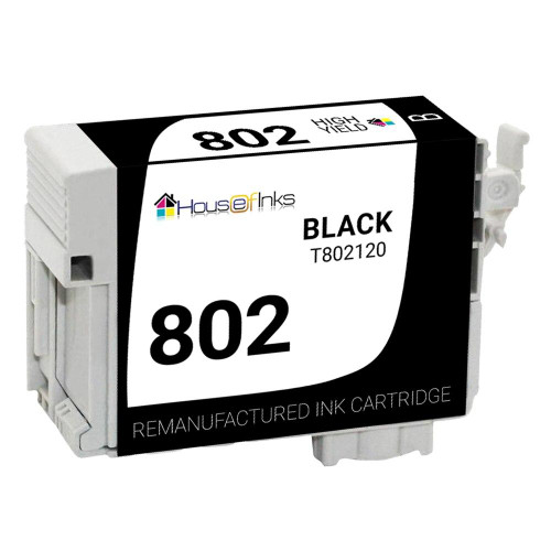 Houseofinks Remanufactured Replacement for Epson T802 T802120 Black Ink Cartridge EPSON_T802-B