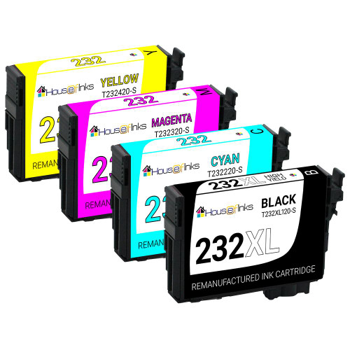 Epson T232 4 Pack H.Y Bxl CMY Remanufactured Ink Cartridge 4-EPST232XL [BxlCMY]