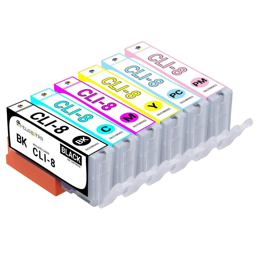 Canon CLI8 Compatible Ink Cartridge 6PK - 1ea. BCMY, Photo Cyan, Photo Magenta