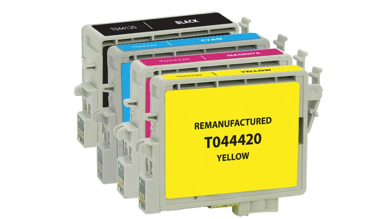 Epson 44 Series Remanufactured Ink Cartridges 4PK (1ea. BCMY) Combo