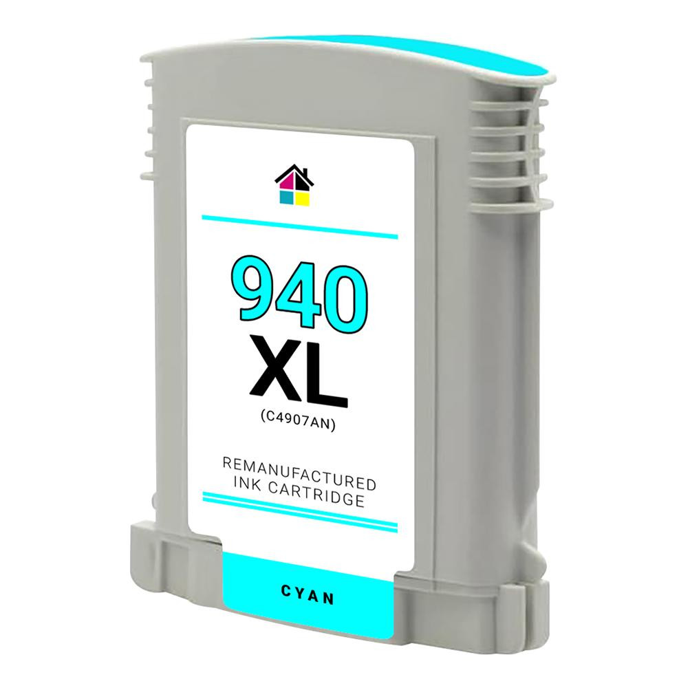 HP 940XL (C4907A) High Yield Cyan Remanufactured Ink Cartridge