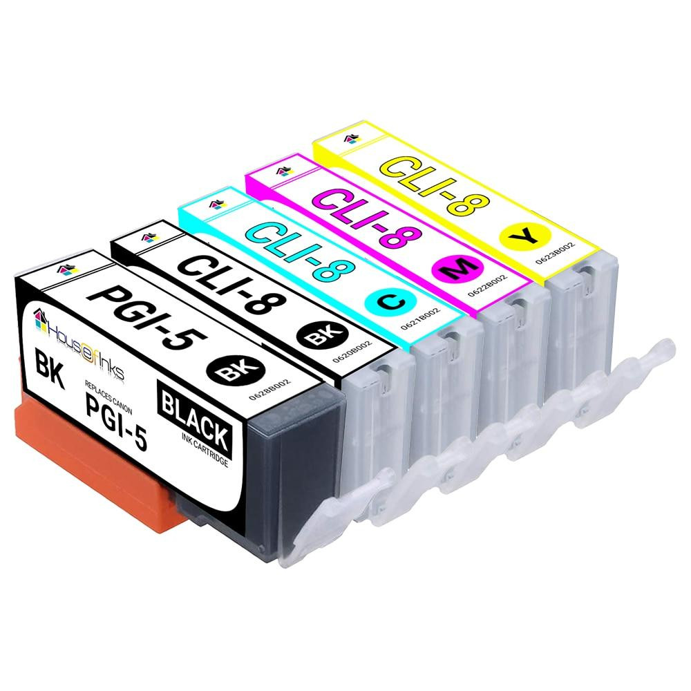 Canon Compatible Ink Cartridges 5PK - PGI5 & CLI8 Black, Cyan, Magenta, Yellow