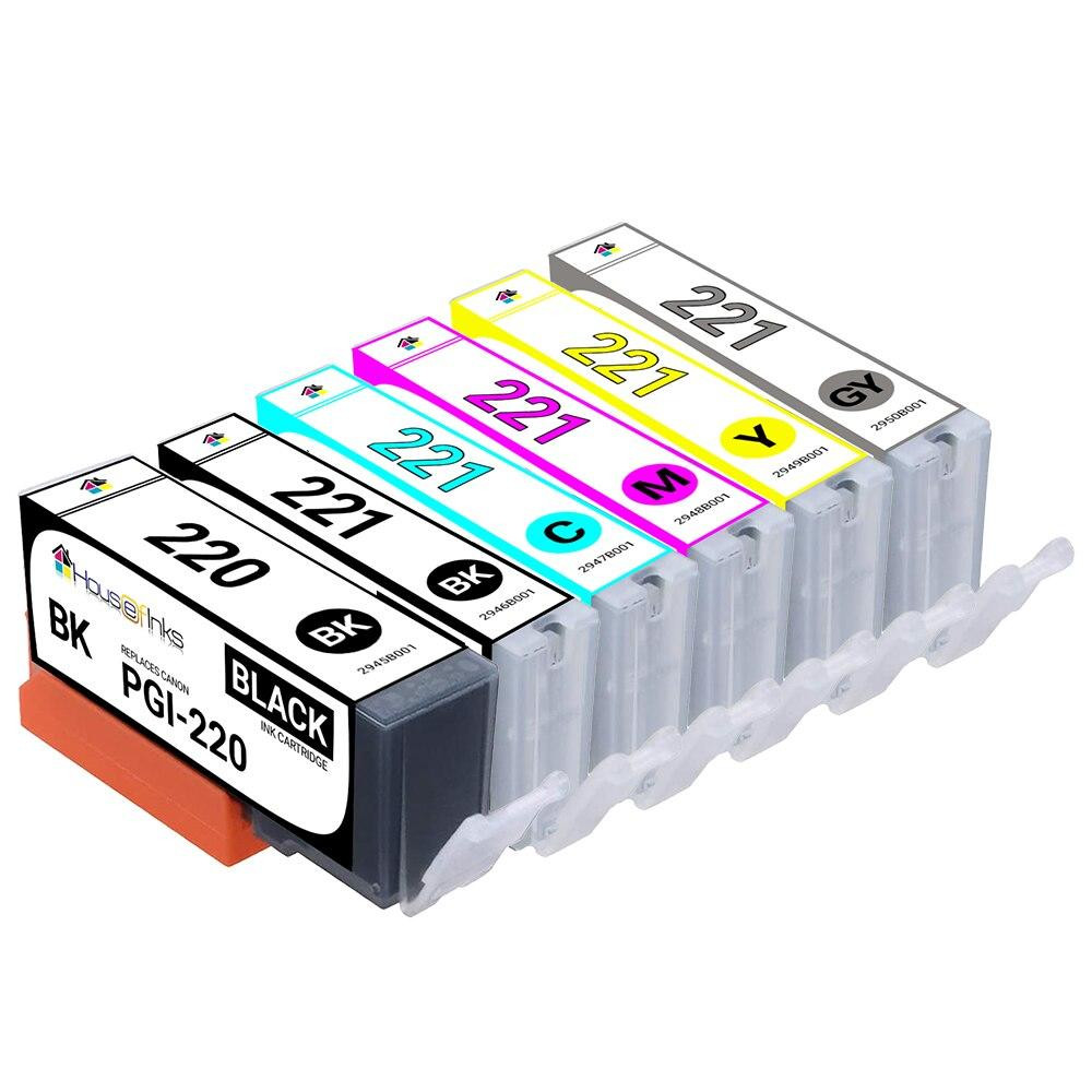 Canon Compatible Ink Cartridge 6PK - PGI220 & 1ea. CLI221 BCMY + Gray