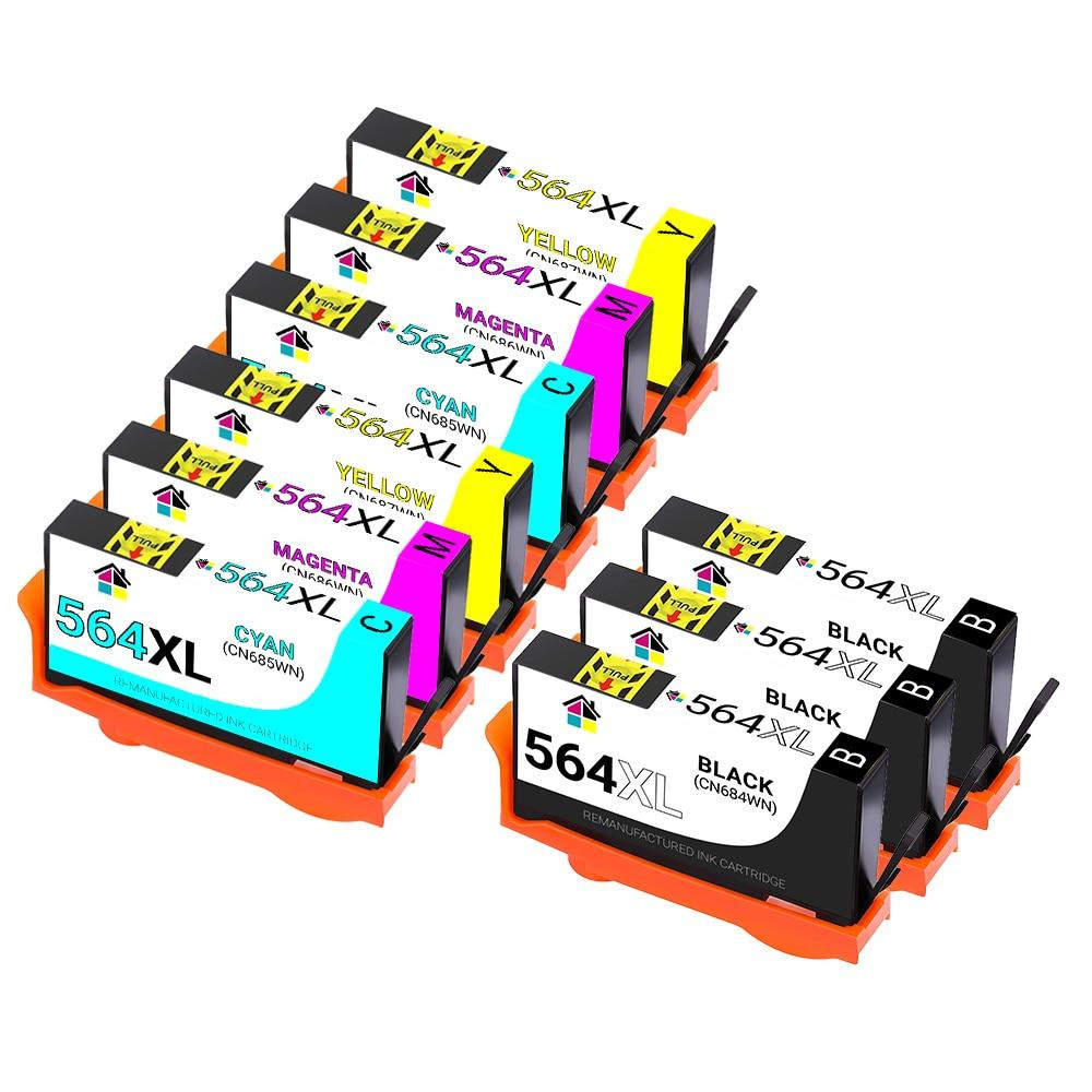 HP 564XL High Yield Remanufactured Ink Cartridges 9PK (3B, 2ea. CMY) Combo