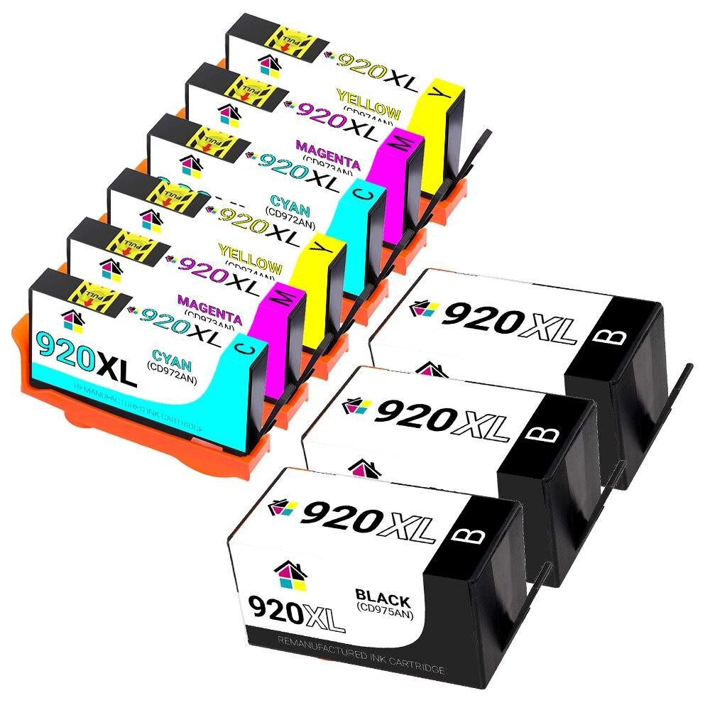 HP 920XL High Yield Remanufactured Ink Cartridges 9PK (3B, 2ea. CMY) Combo