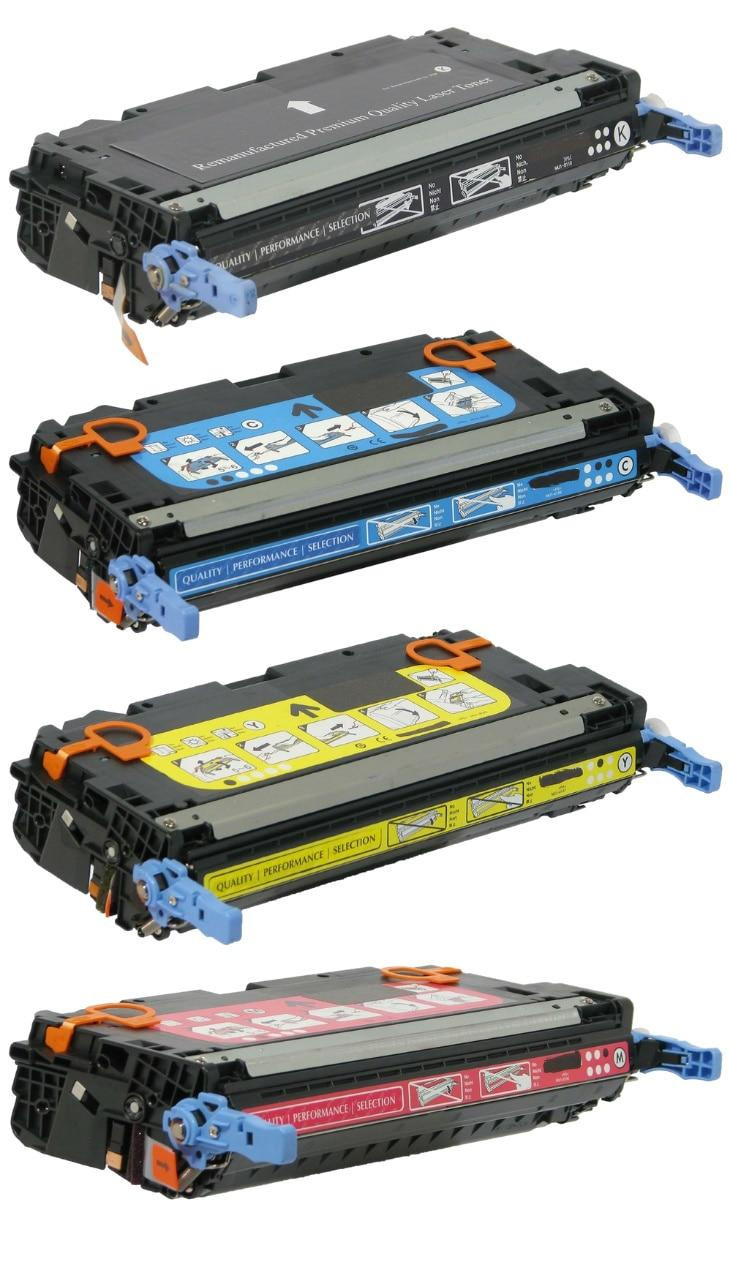 HP 501A/502A Replacement Toner Cartridges 4PK (1ea. BCMY) Combo