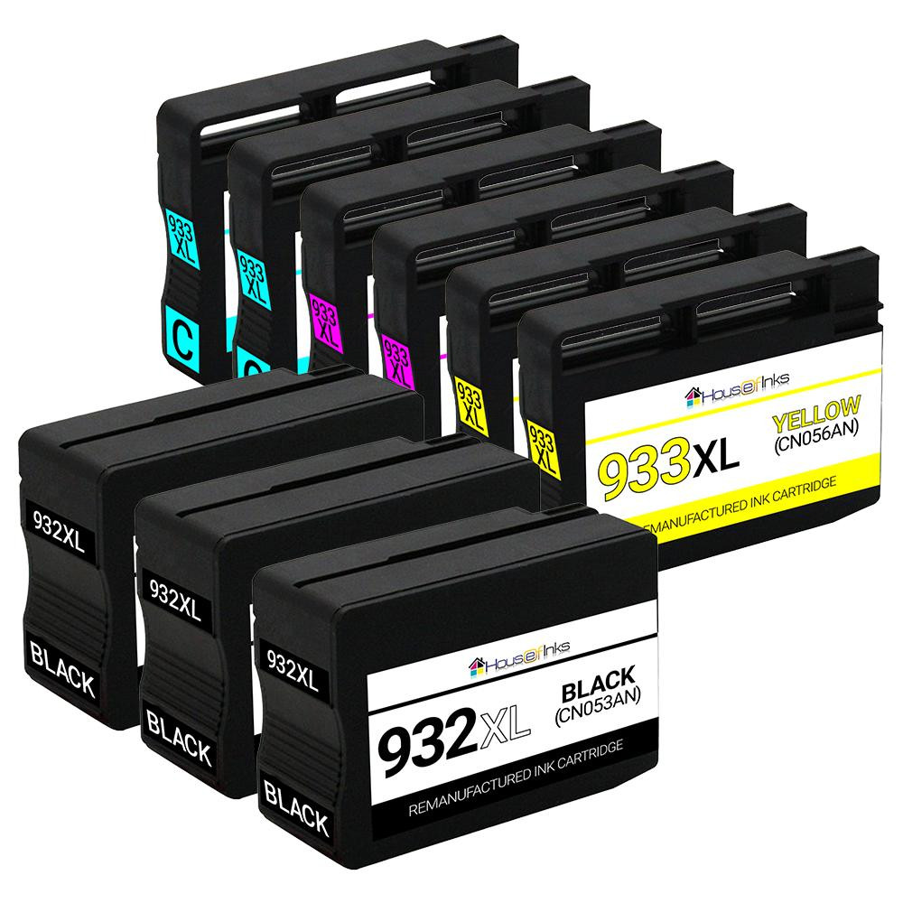 HP 932XL & 933XL HY Remanufactured Ink Cartridges 9PK (3B, 2ea. CMY) Combo