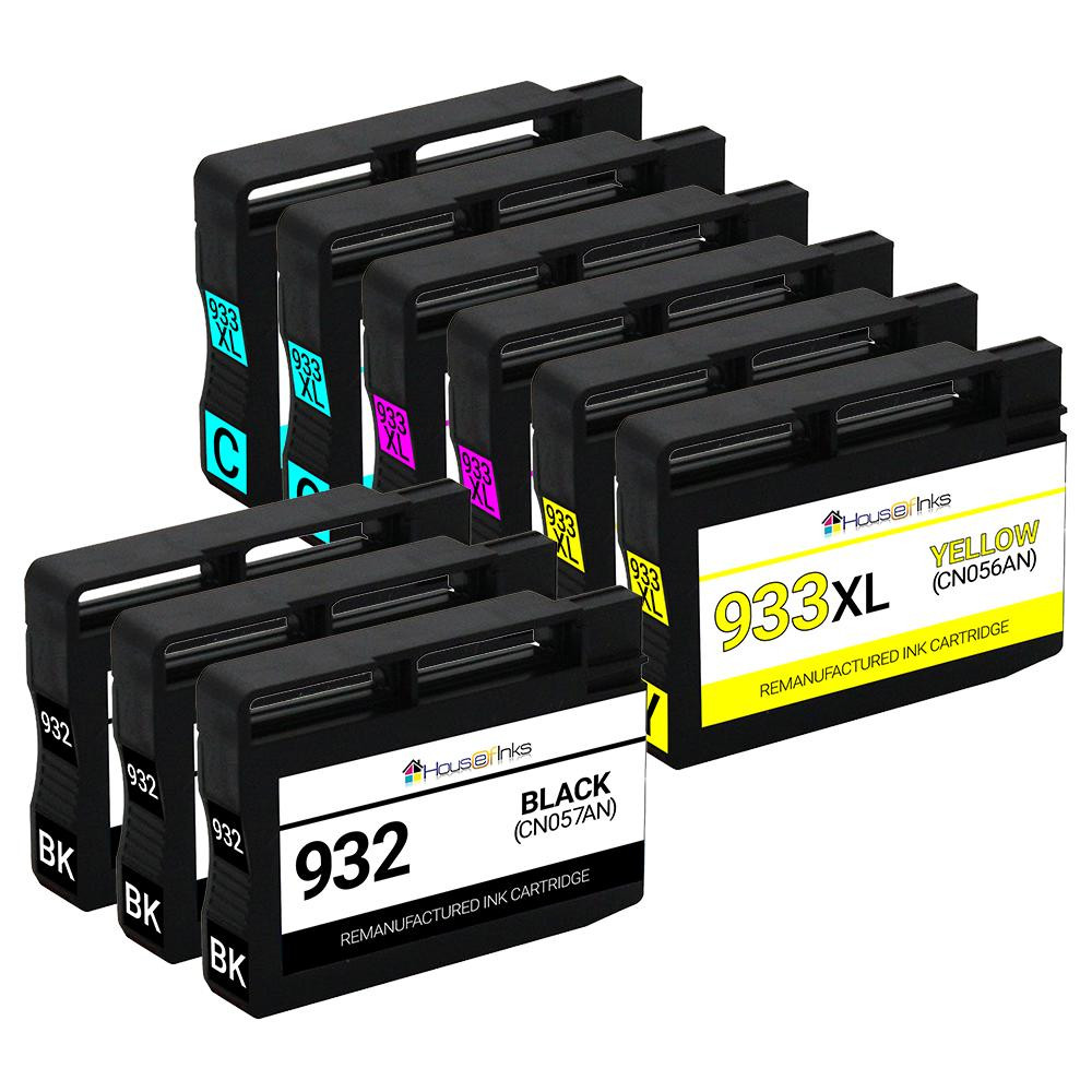 HP 932 & 933XL Remanufactured Ink Cartridges 9PK (3B, 2ea. CMY) Combo