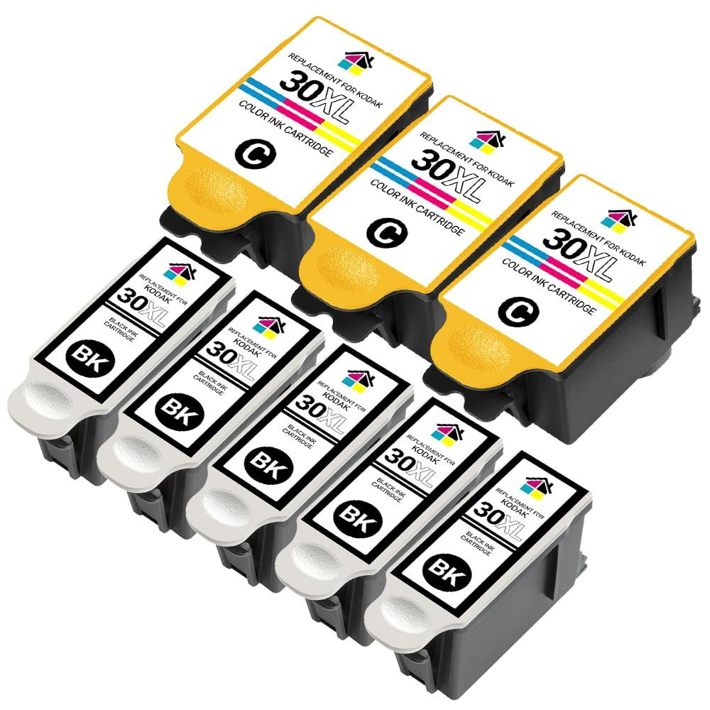 Kodak Compatible Ink Cartridges 8PK - 5 Black, 3 Color