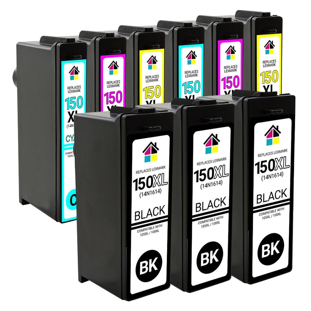 Lexmark #150XL High Yield Compatible Ink Cartridges 9PK (3B, 2ea. CMY) Combo