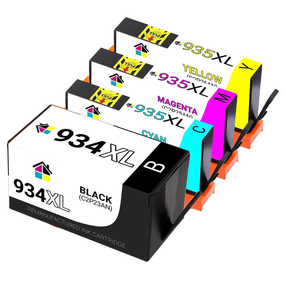 HP 934XL & 935XL High Yield Remanufactured Ink Cartridges 4PK (1ea. BCMY) Combo