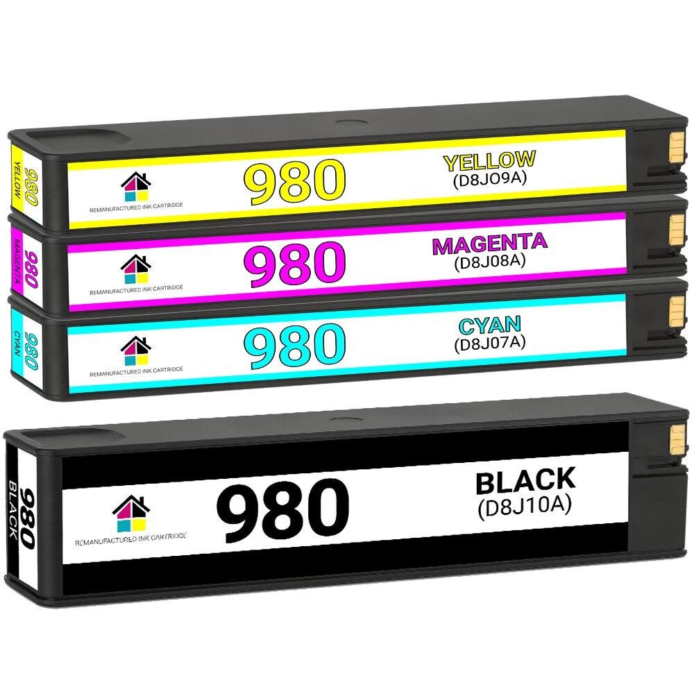 HP 980 Remanufactured Ink Cartridges 4PK (1ea. BCMY) Combo