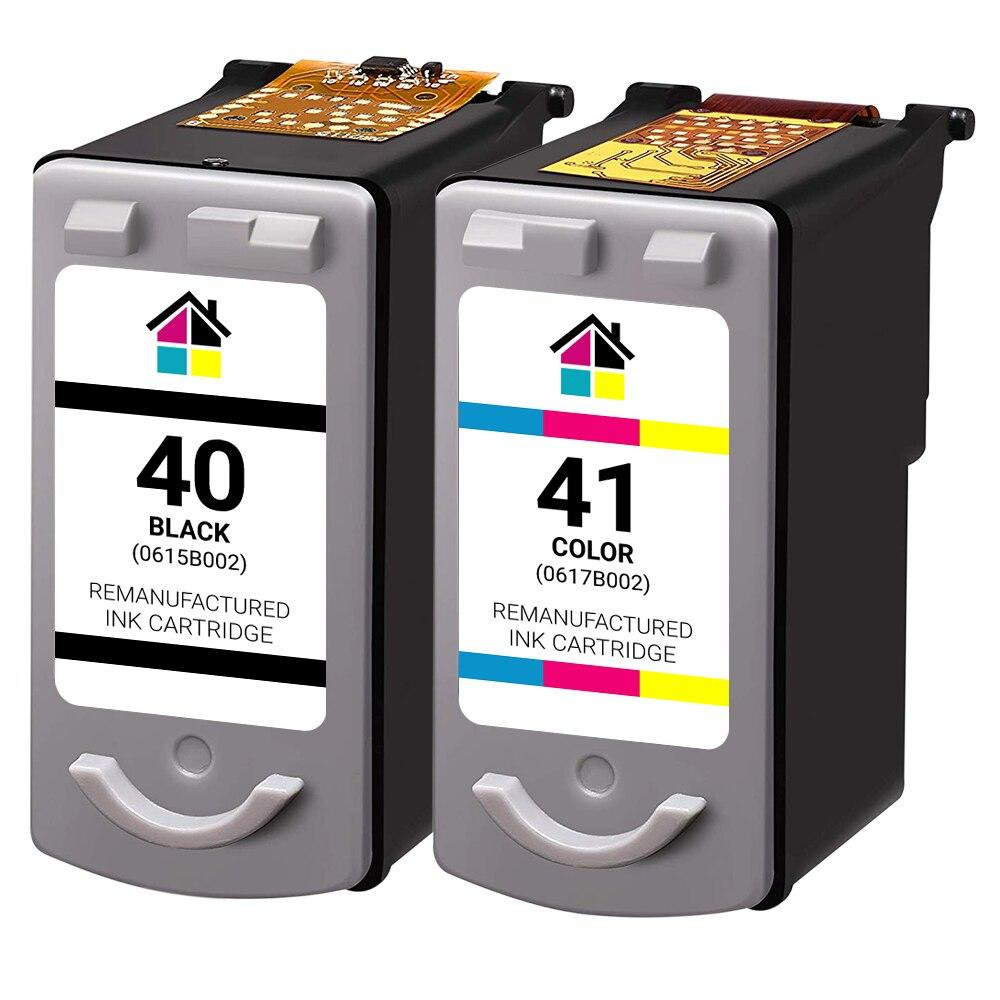 Canon PG40 & CL-41 Remanufactured Ink Cartridges 2PK - 1 Black, 1 Color