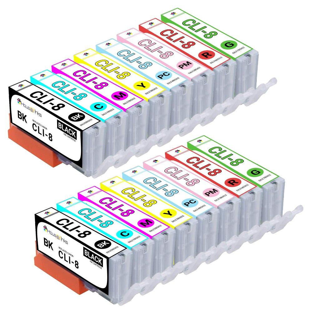 Canon CLI8 Compatible Ink Cartridges 16PK - 2ea. including Red + Green