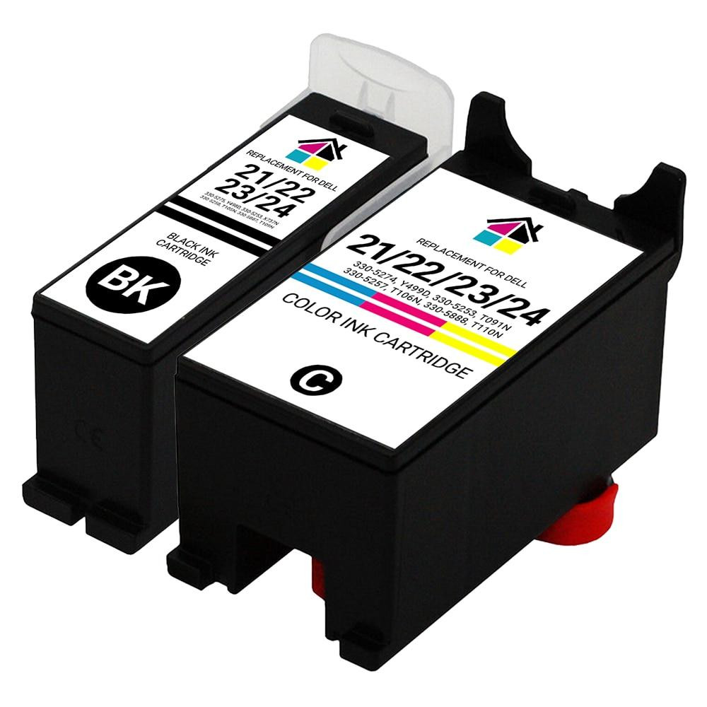 Dell Series 21/22/23/24 HY Compatible Ink Cartridges 2PK - 1B, 1C