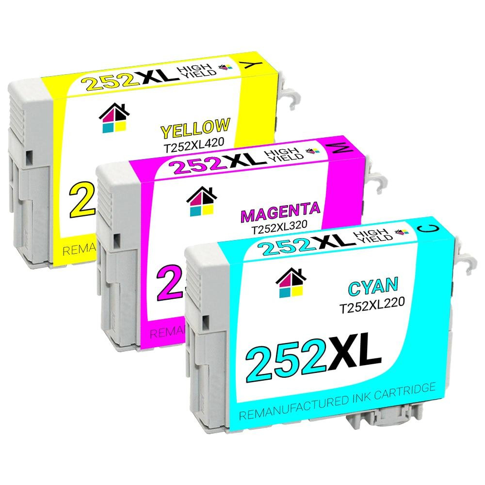 Epson 252XL High Yield Remanufactured Ink Cartridges 3PK (1ea. CMY) Combo