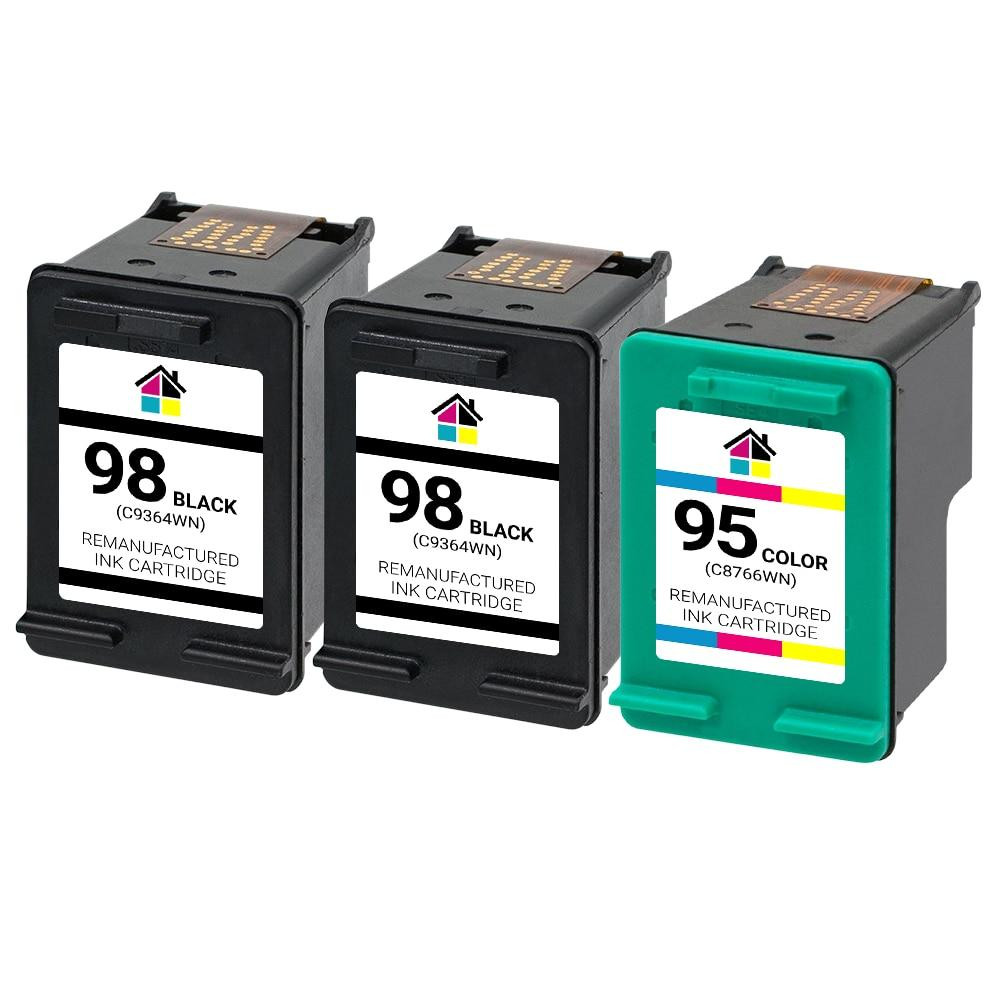 HP 98 & 95 (C9364WN/C8766WN) Remanufactured Ink Cartridges 3PK - 2B, 1C