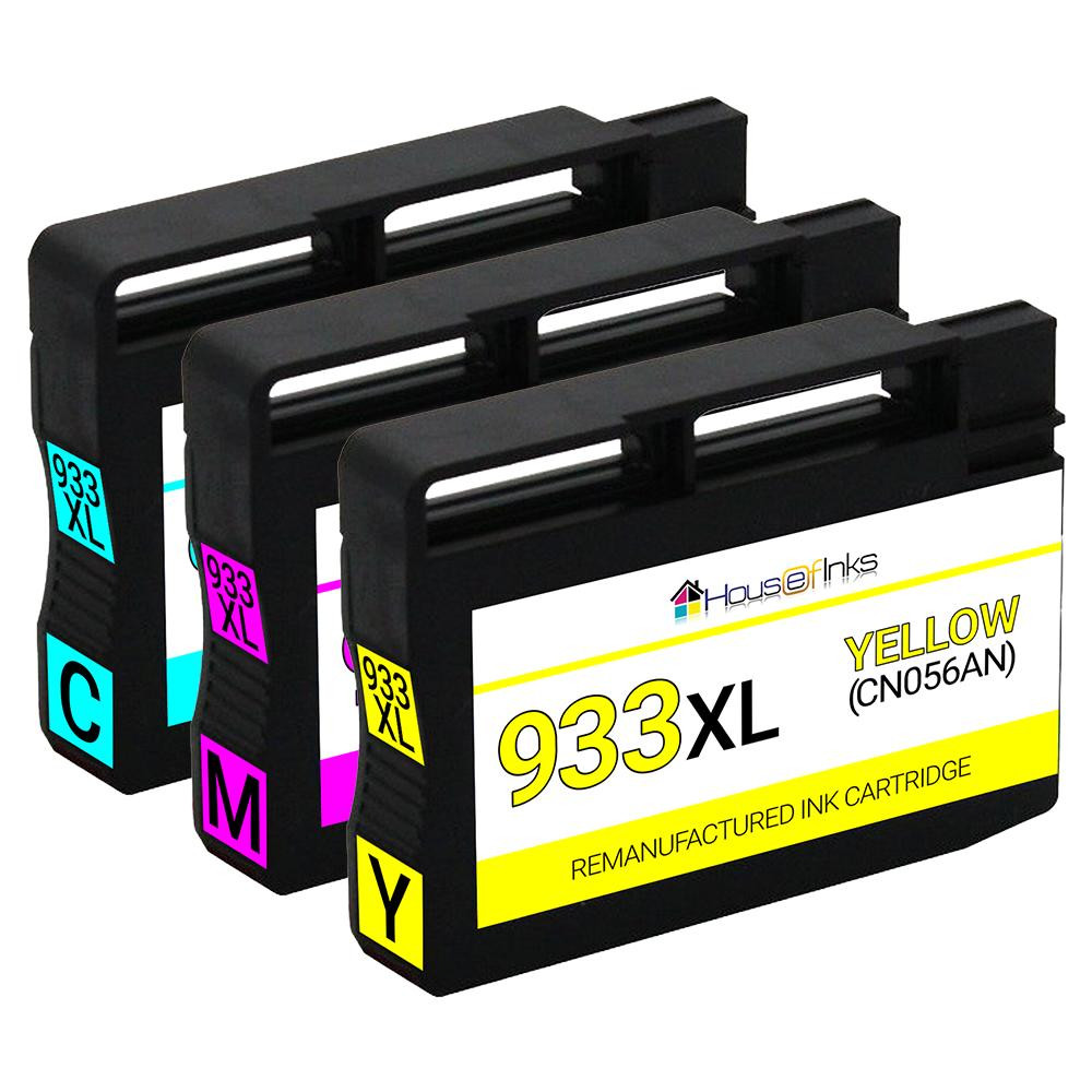 HP 933XL High Yield Remanufactured Ink Cartridges 3PK (1ea. CMY) Combo