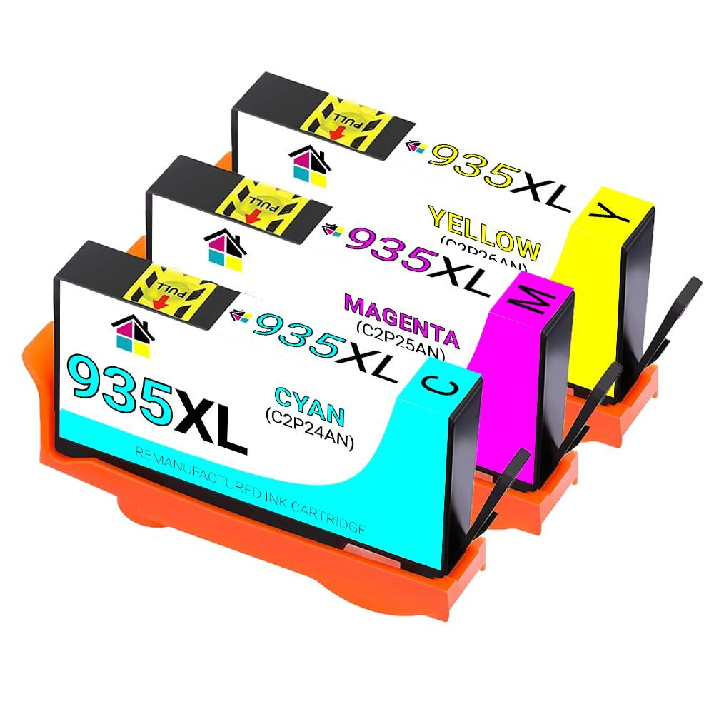 HP 935XL High Yield Remanufactured Ink Cartridges 3PK (1ea. CMY) Combo