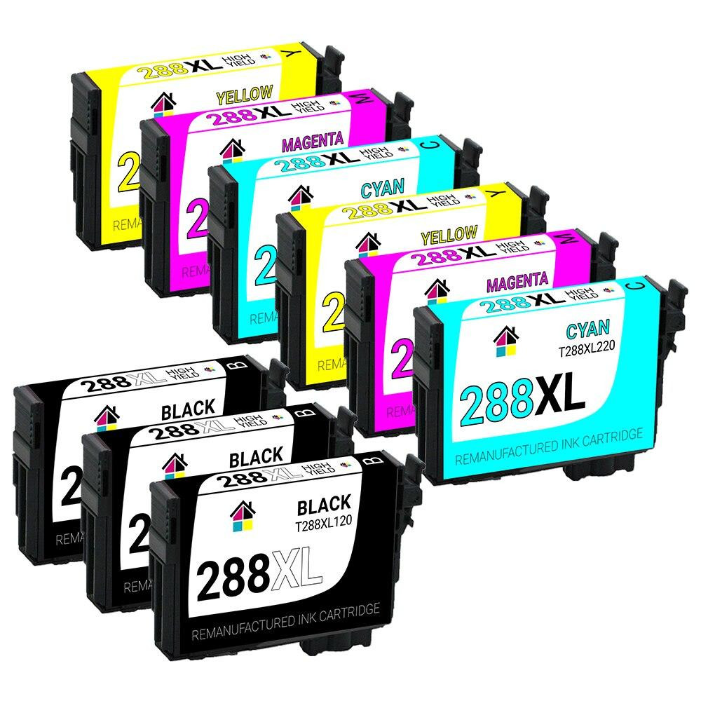 Epson 288XL High Yield Remanufactured Ink Cartridges 9PK (3B, 2ea. CMY) Combo